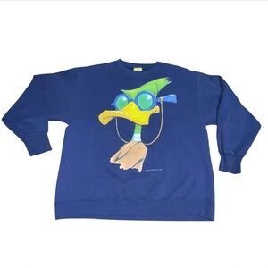 Vintage 1993 Duck Head Sweatshirt Womens XL 25 x 27 Baggy Double Sided Graphic